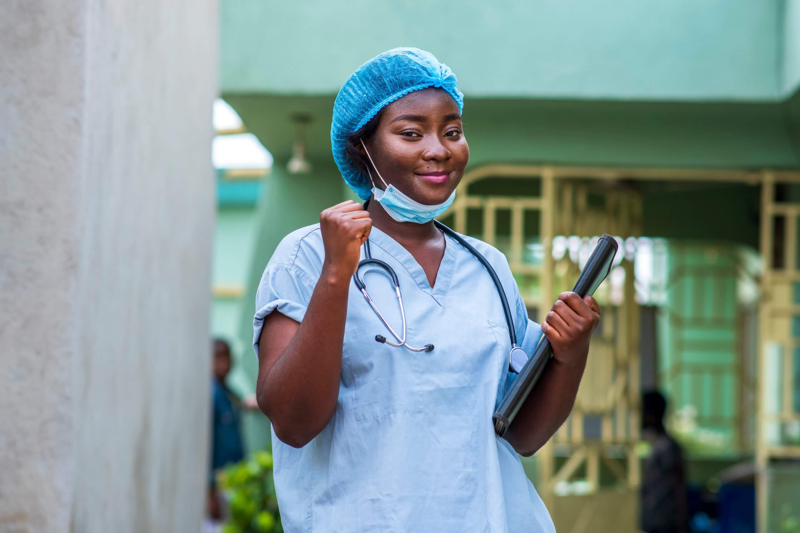 Image,Of,A,Black,Health,Professional,Wearing,Face,Mask,Under
